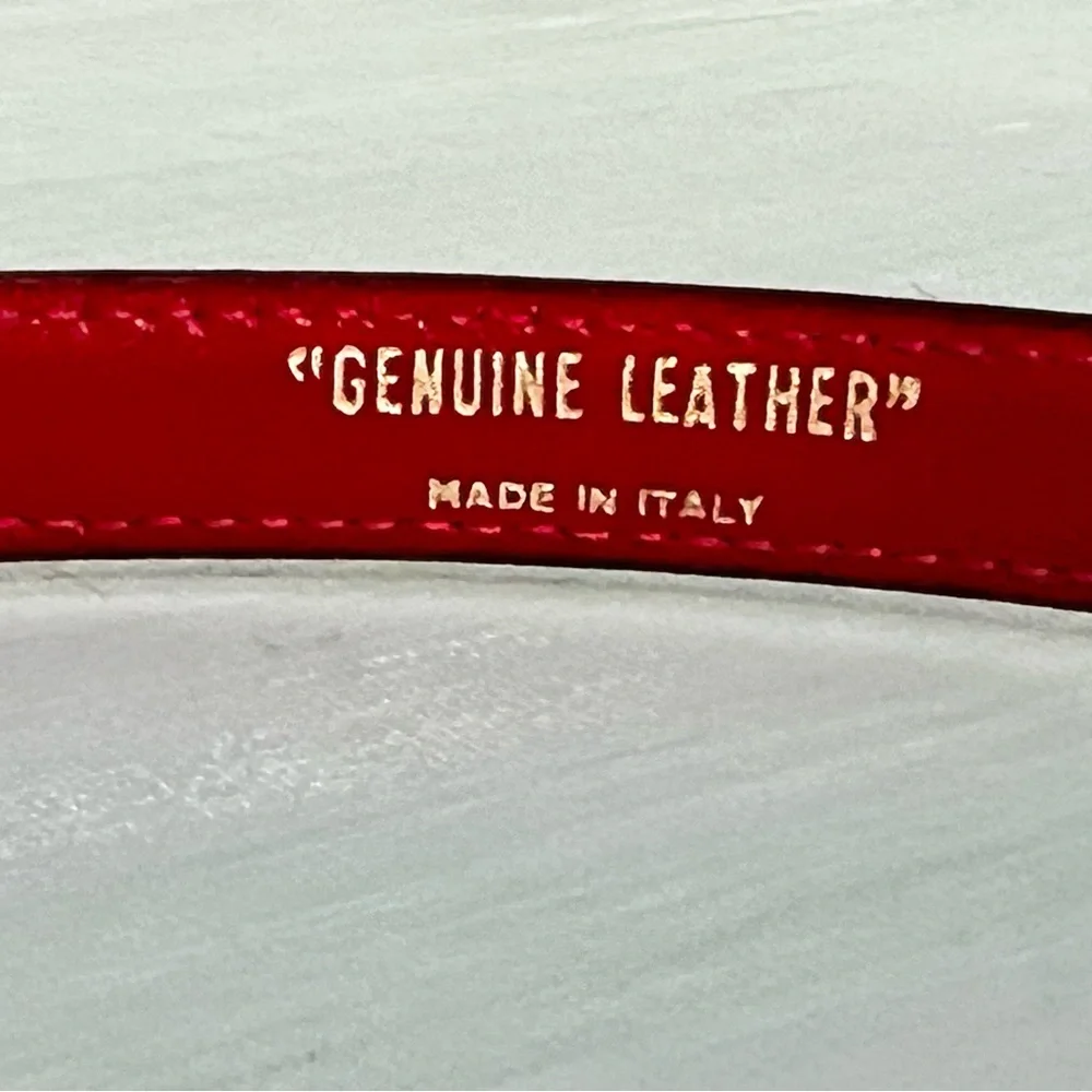 Vintage Paloma Picasso Italian Red Leather XXXOOO Belt - Picture 9 of 10